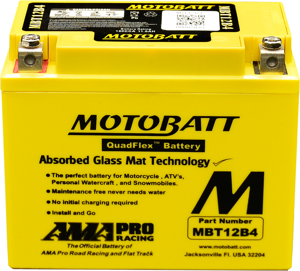 Motobatt Battery MBT12B4 Yamaha FZS 600 Fazer 1998-2003 Motobatt Battery MBT12B4 Yamaha FZS 600 Fazer 1998-2003